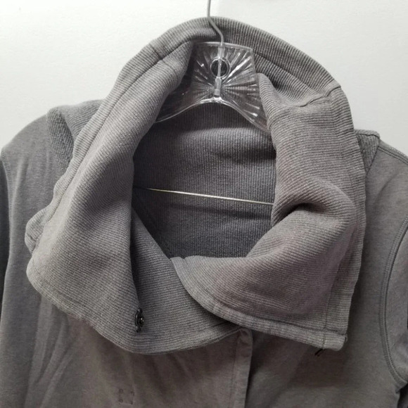 Lululemon Grey Cowl Neck Snap Up Cowl Neck Cardigan Oversized Fit - Picture 6 of 10